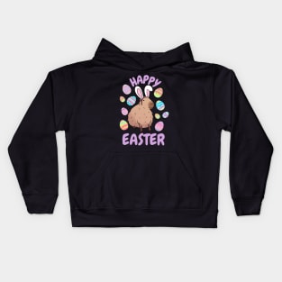 Happy easter cute capybara easter eggs Kids Hoodie